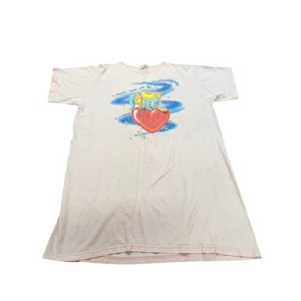 VTG Brisco Apparel Twinkle Little Star Bear Heart Sleep Shirt Pink OS RARE!!‎